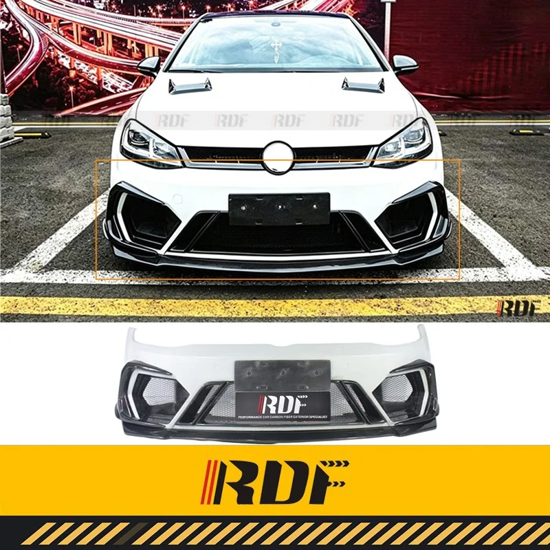 Suitable for Golf 7.5 GTI ASPEC Front Bumper Spolier VW MK 7.5 R Car Modify Parts Front Bumper Cover Diffuser Protector Body Kit