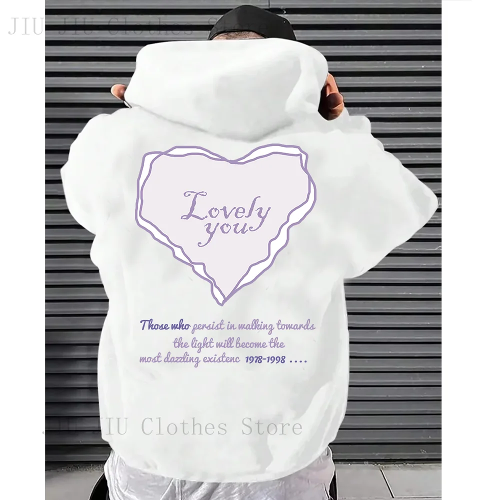 Lovely You Hoody Men Women Harajuku Fashion Sweatshirt Loose Oversized Streetwear Fleece Warm Couple Casual Pullover Hoodie