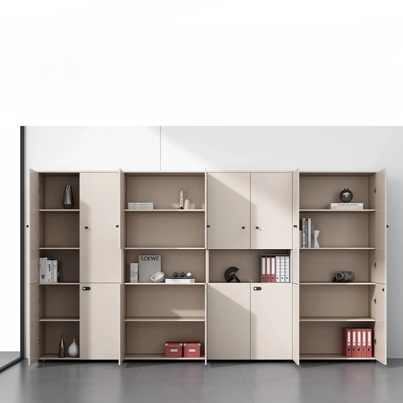 File Cabinet Locker Wooden Simple Modern Writing Glass with Lock Office