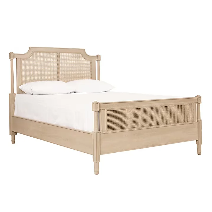 l*-American-style Simple Solid Wood Bed, Country-style Wicker Bed - Direct From Factory with Customization Available
