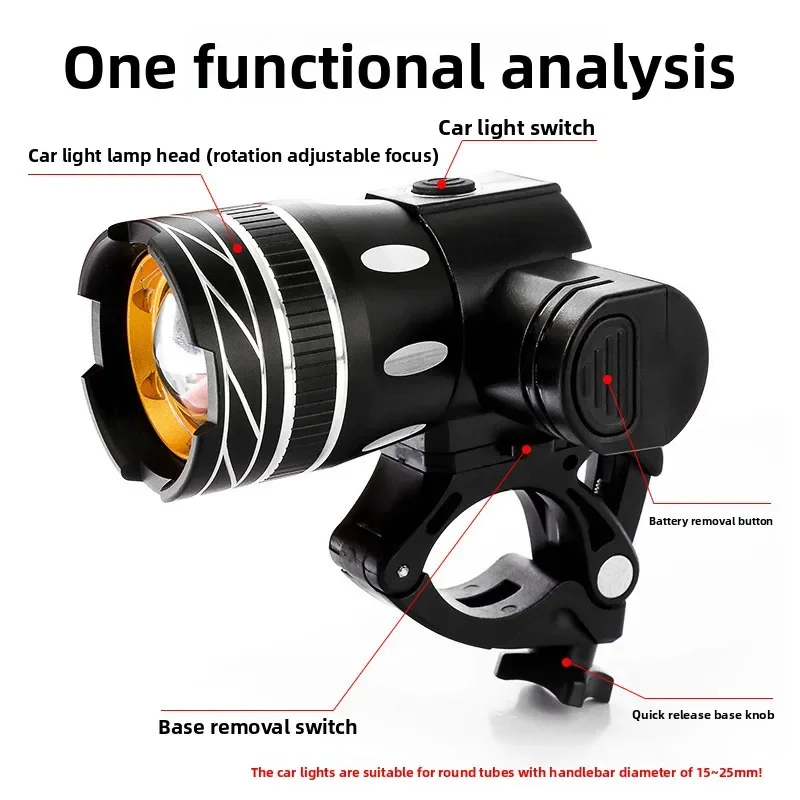 Bike Headlight T6 LED USB Rechargeable Waterproof Bicycle Front Light Adjustable Zoom Cycling Flashlight For Road MTB