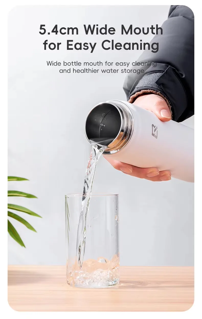 ROCKBROS 1,2L Isolierte Fahrrad-Trinkflasche Sport-Trinkflasche Rutschfest 304 Edelstahl Vakuum Kalt- und Heiß-Thermobecher – Detail 7