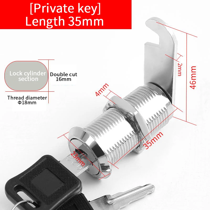 20 SETS Metalen Cilinderkast Beveiliging Locker Cam Lock Met 2 Sleutels Dezelfde Sleutel Verschillende Sleutel Beveiliging Brievenbus Slot Lade 16mm