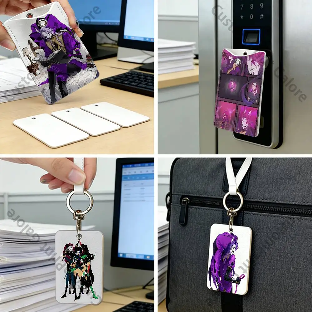 J-Jester Custom Access Card Case Leather Card Holder Keychain Key Ring Transportation Card Case Gifts