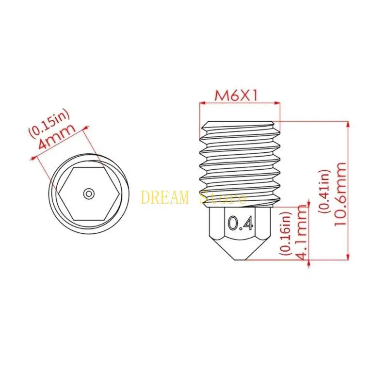 فوهة فولاذية صلبة قابلة للتبديل بقطر 0.8 مم للطابعات ثلاثية الأبعاد P1 مقاومة للحرارة حتى 500 درجة مئوية أفضل بيع #6