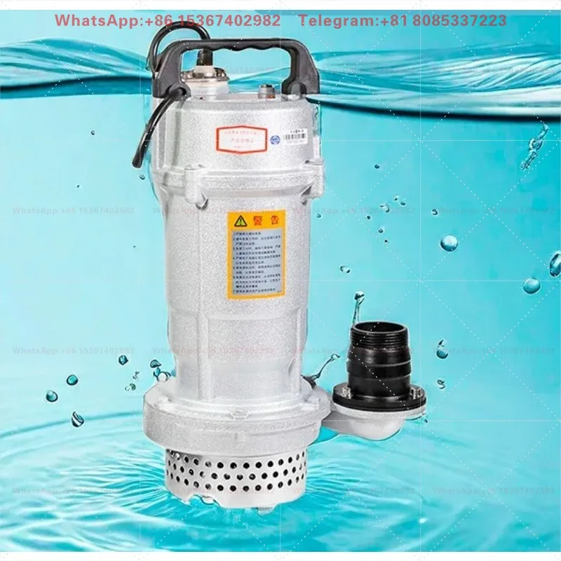 220V Household Small Submersible Pump Portable Large Flow Bottom Suction Pump for Farm Irrigation