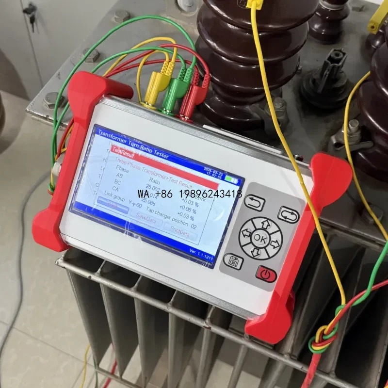 Wmwmnu CJ2711 0.8-10000 Resolution Handheld Transformer Turns Ratio Tester Group Meter TTR Voltage Ratio CT PT Test