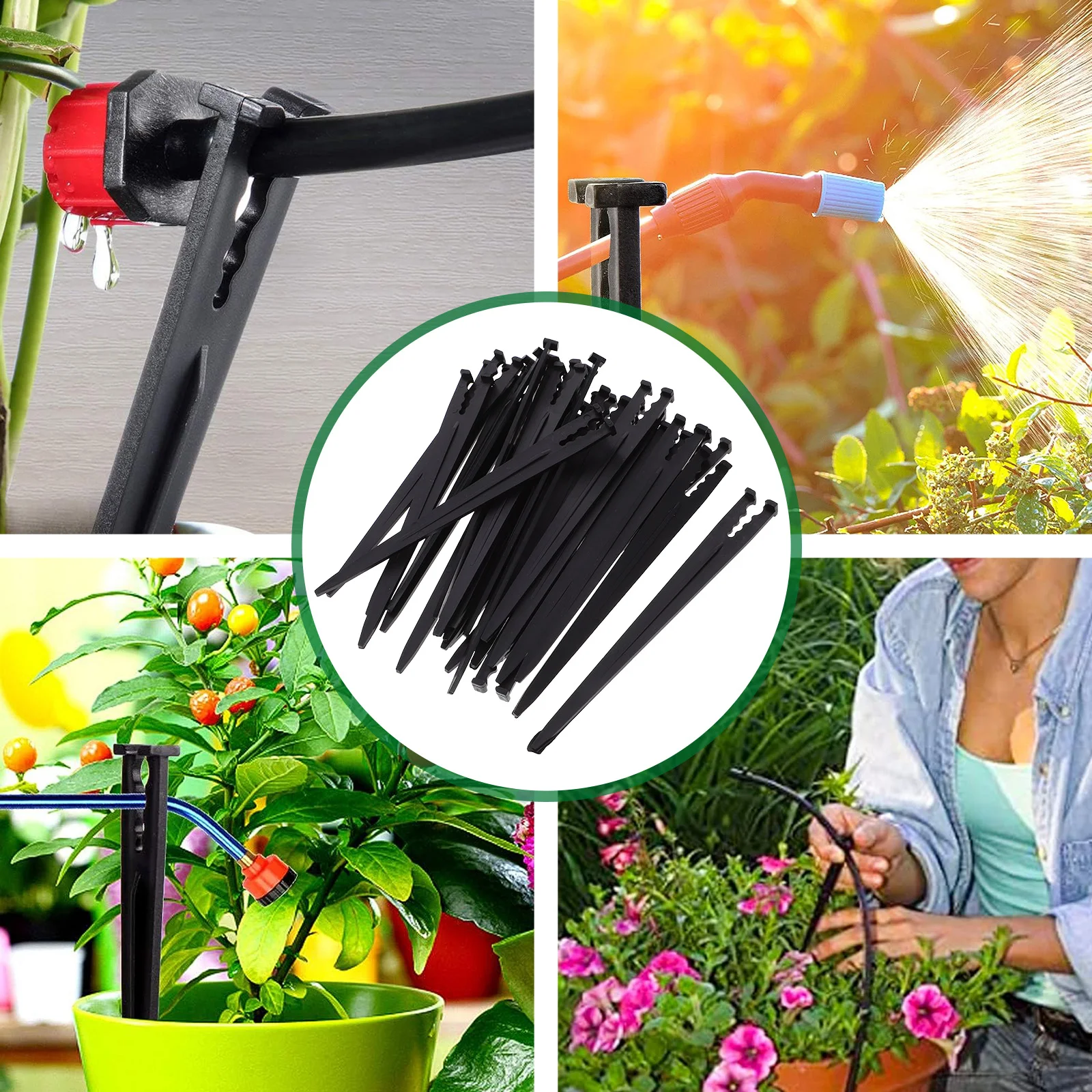 

100pcs PE Insert Rod Tools Fixing Frame Drip Irrigation Accessories Black Ground Horticultural Landscape Gardening Supplies