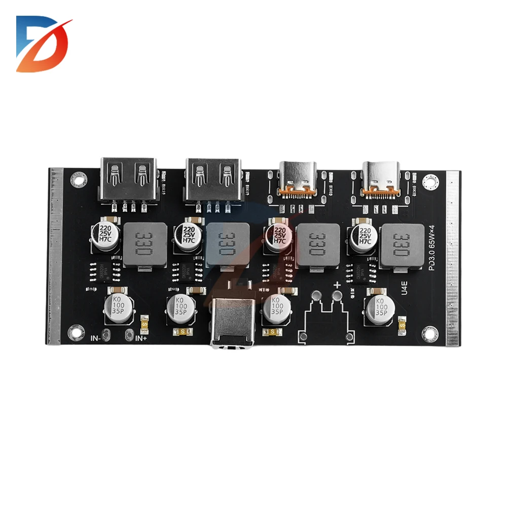 Module de charge rapide PD65w 4 voies DC12-30V compatible avec PD3.0/2.0 QC3.0/2.0 FCP AFC protocole de charge rapide DC5.5x2.5 5.5x2.1