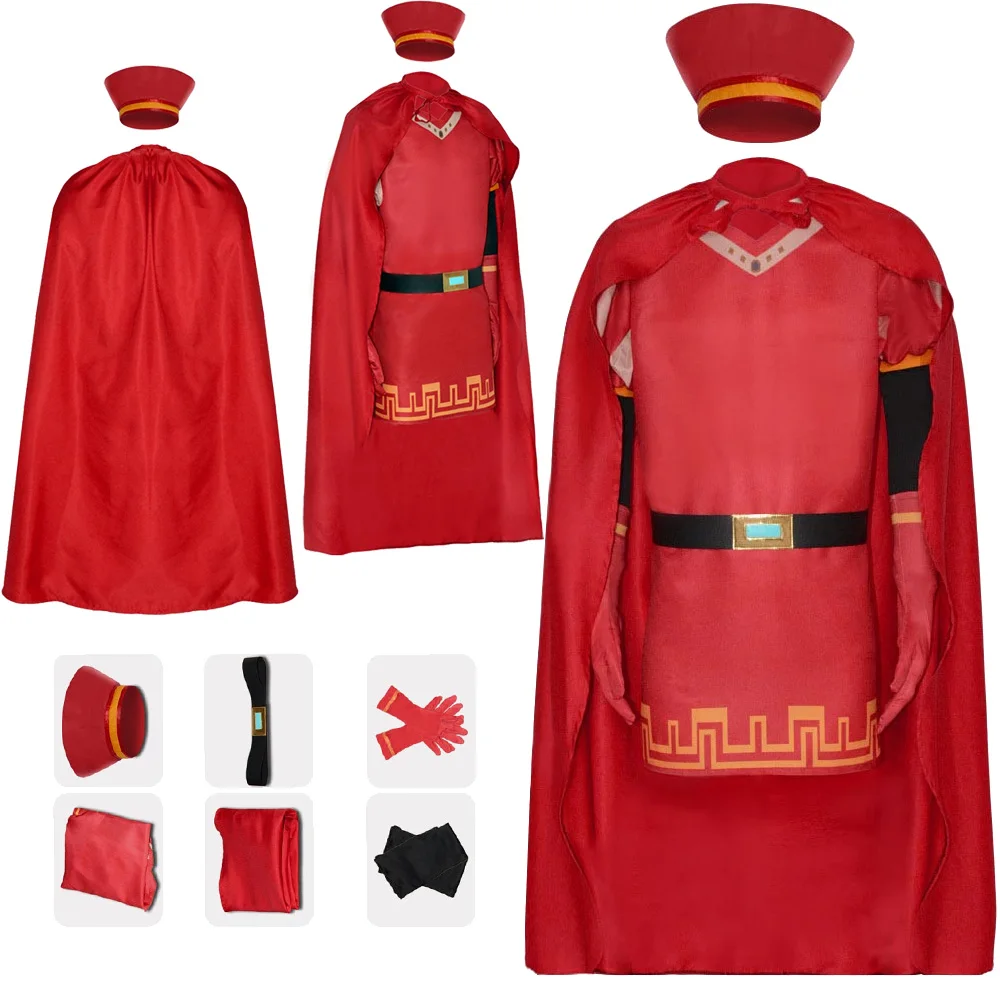 

Adult Lord Cosplay Farquaad Costume Top Cloak Hat Dress Anime Movie Clothes Halloween Carnival Party Roleplay Disguise Suit