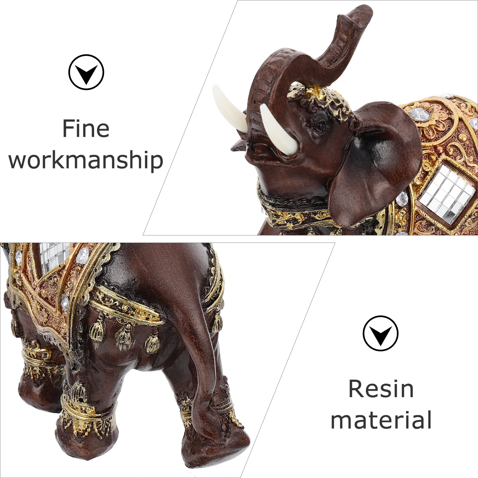 

Resin Elephant Desktop Ornament Tabletop Decoration Home Decor Photography Prop Decorative Elephant Adornment