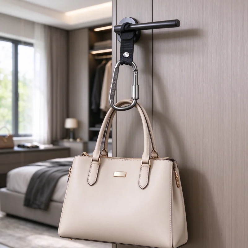 Motorcycle Electric Scooter Handlebar Hook Screw Lock Carabiner Nylon Strap Hanger  Shopping Bag Storage Hook Bike Accessories