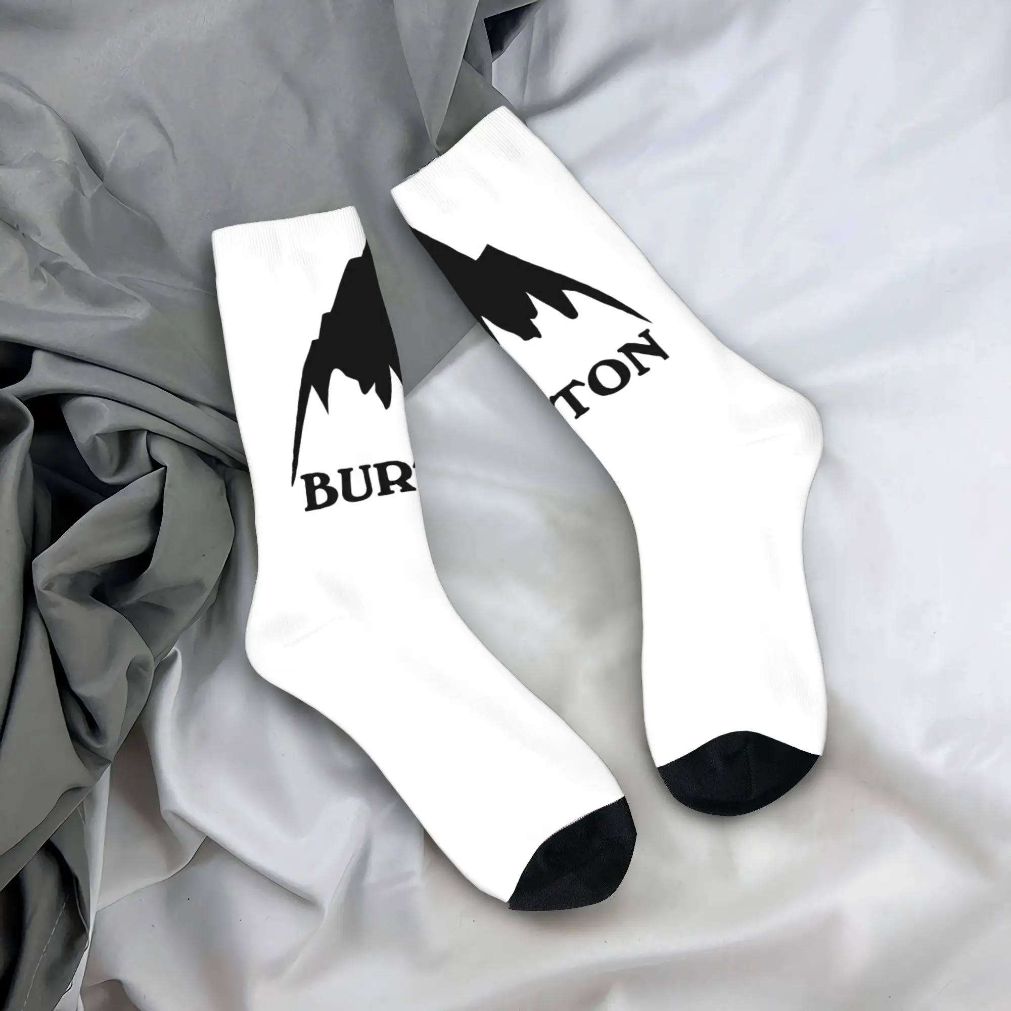 

Носки с индивидуальным забавным принтом и логотипом Burton для женщин и мужчин, эластичные, летние, осенние, зимние, средней длины