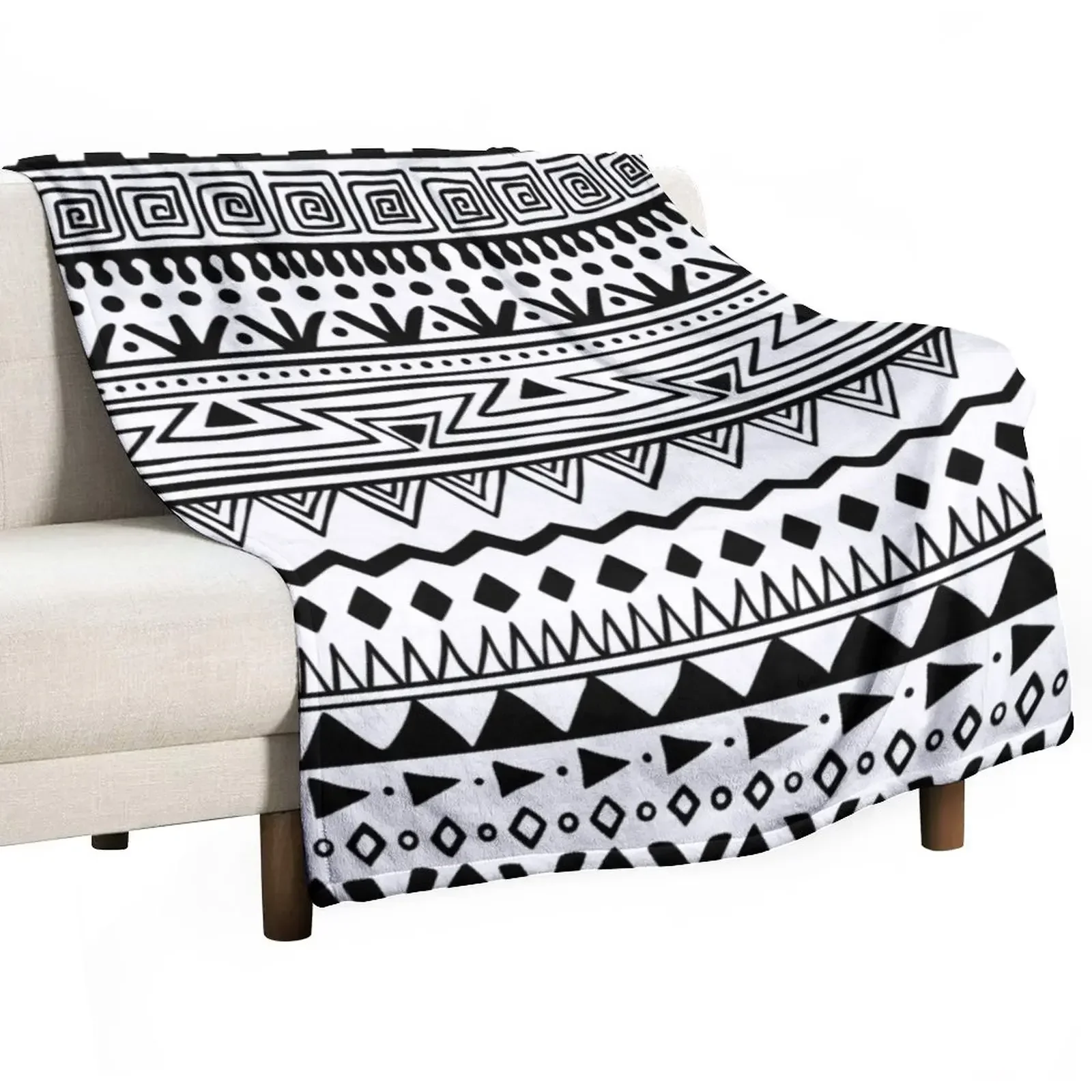 

Black and White African Pattern Throw Blanket Giant Sofa For Baby Comforter Blankets