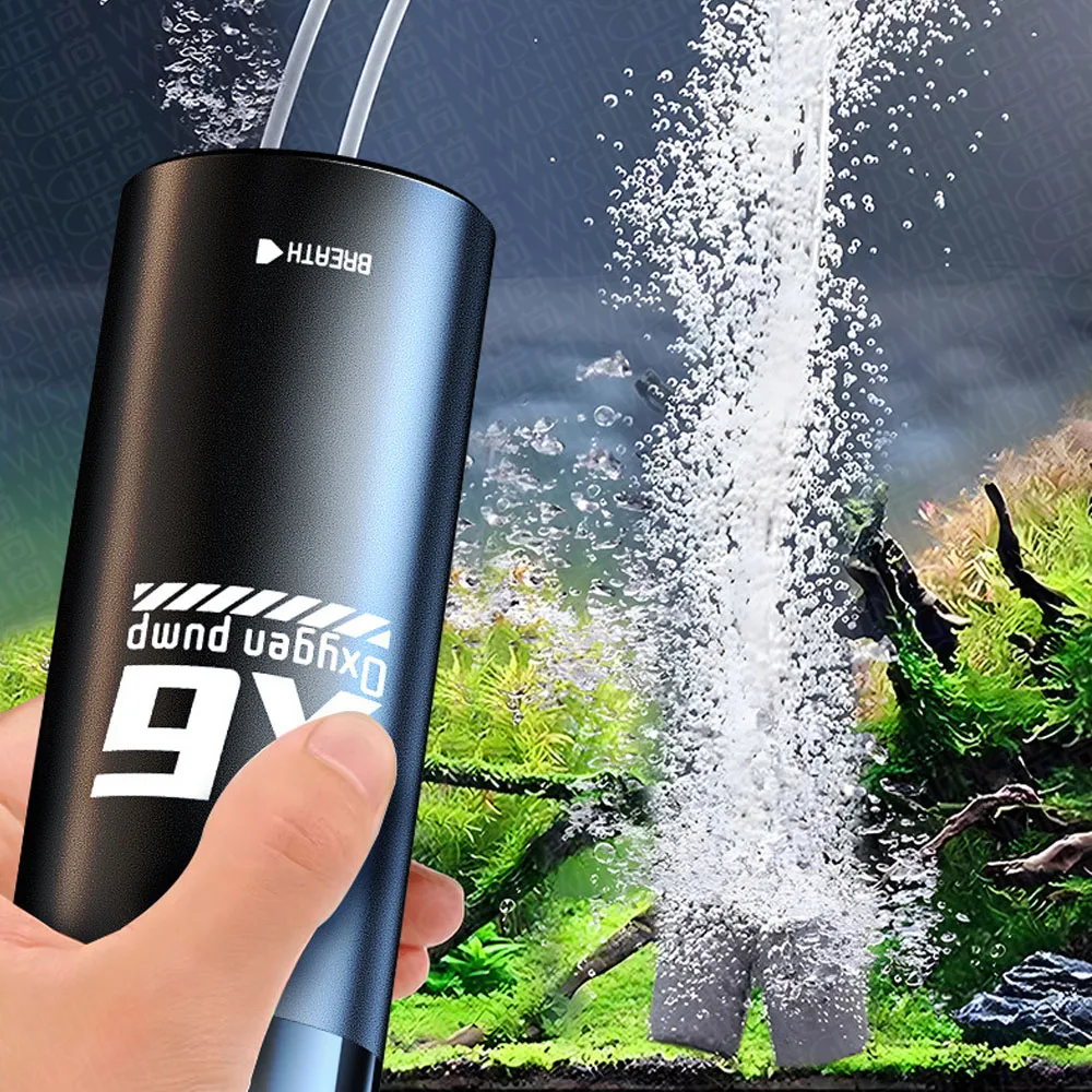 Outdoor Fishing/Aquarium USB Rechargeable Oxygen Pump Portable Aerator with 48H Runtime for Night Fishing Oxygen Air Pump