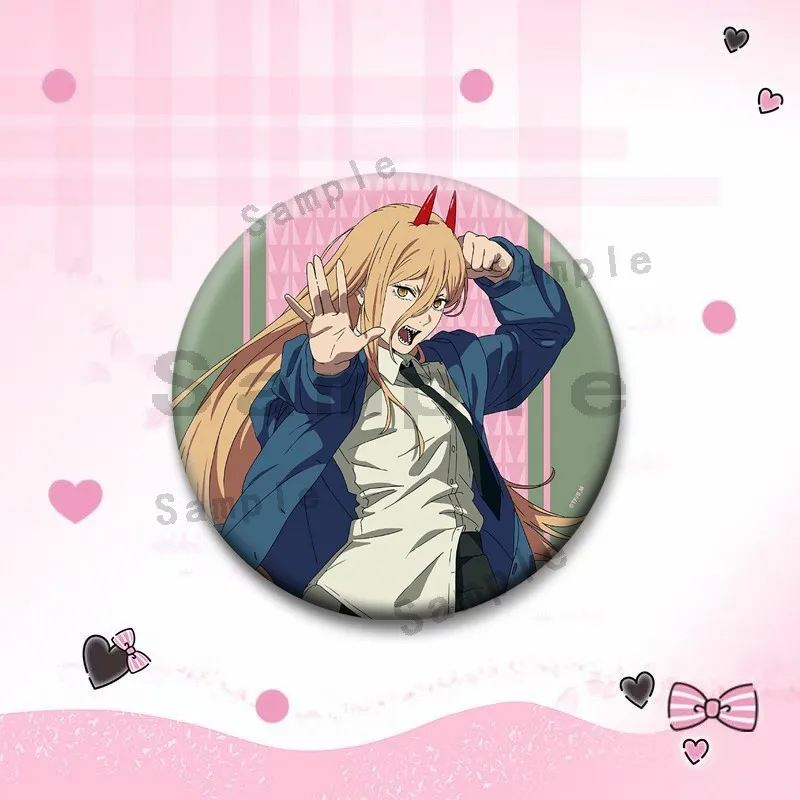 Anime-Accessoires: Aki Hayakawa, Reze, Denji, Power, Makima – Anstecker, Reversnadeln, runde Broschen zum Selbergestalten für Umhängetaschen, Hüte oder als Dekoration. – Detail 10