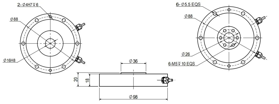 100N 500N 1000N 5Nm 10Nm 50Nm Multi Axis Force Sensors Compression Torsion Composite Load Cells Column Force Transducer