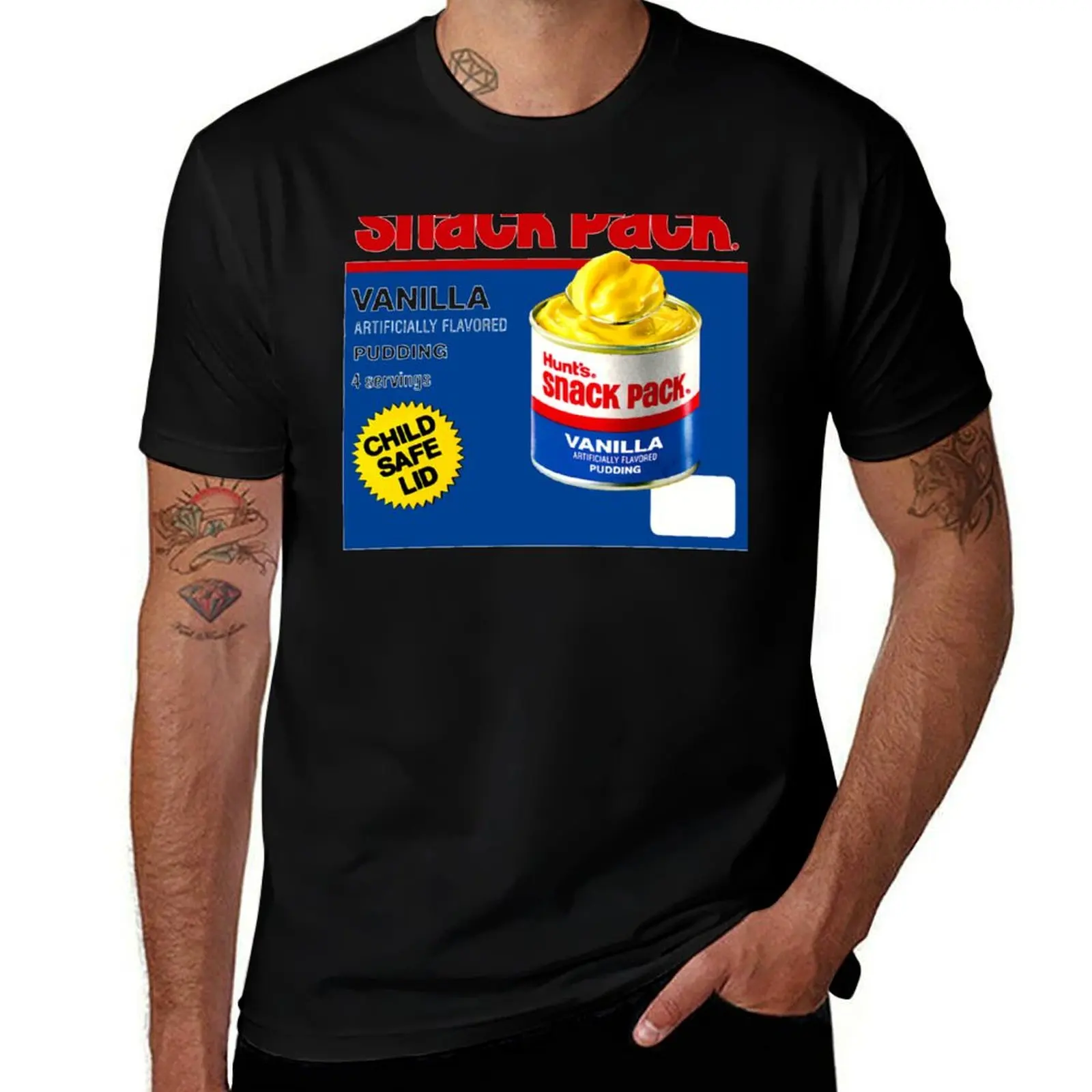 VANILLA SNACK PACK PUDDING - WRAPPER T-Shirt Work Wear Breathable Tee T-Shirt