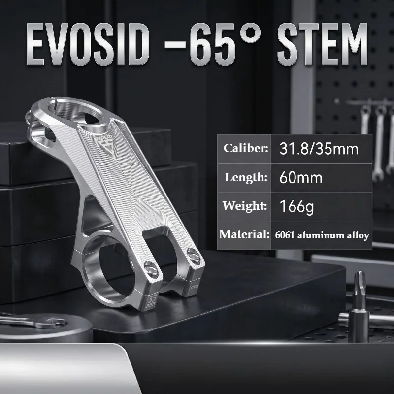Mountain Bicycle Stem 35MM High Strength MTB Bike Stem -65° Degree MTB Bike Handlebar Riser Table 31.8mm for XC/DH/AM/FR