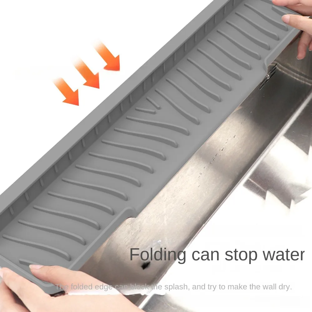 Tappetino di scarico in silicone portatile antiscivolo 45 cm allungabile lavello paraspruzzi accessori per rubinetti supporto per lavello da cucina arredamento per fattoria