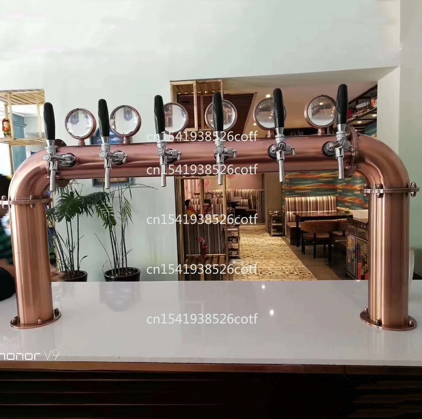 304 stainless steel six-head door type with lamp wine column 6-head faucet, without faucet