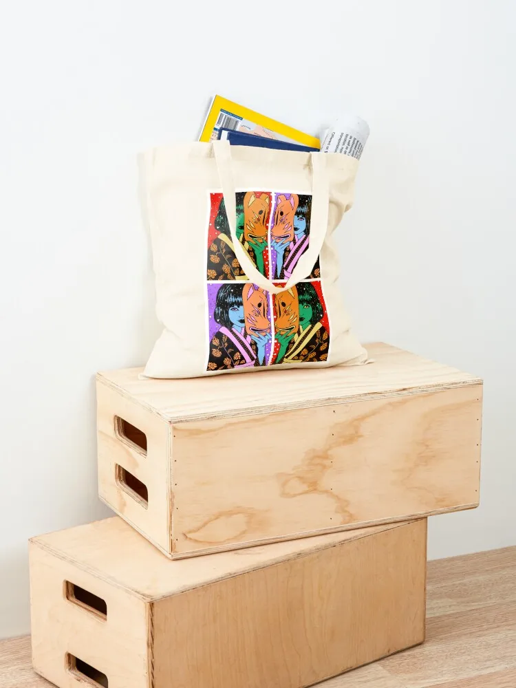 Fumiko Kitsune Girl Tote Bag Lady bags canvas tote bag Cloth bag Women's tote