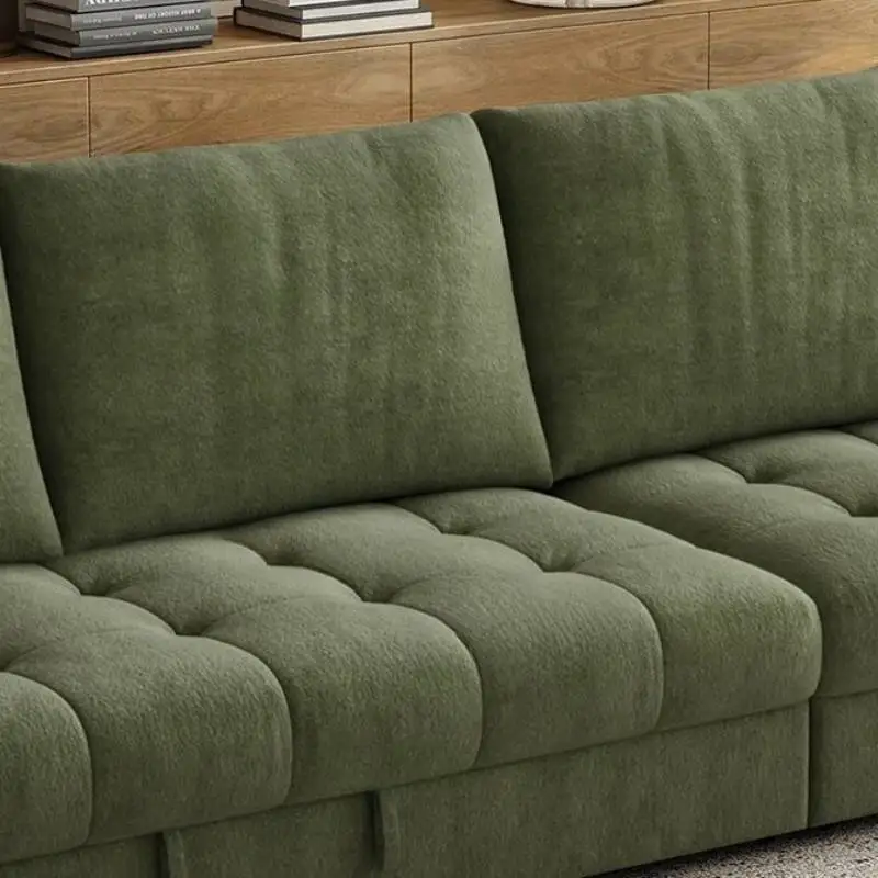 Wysokie sofy do salonu w kolorze zielonym, europejskie sofy do salonu z ciemnego sztruksu, zakrzywione sofy do salonu, leniwe sofy podłogowe, meble do salonu, wyposażenie domu.