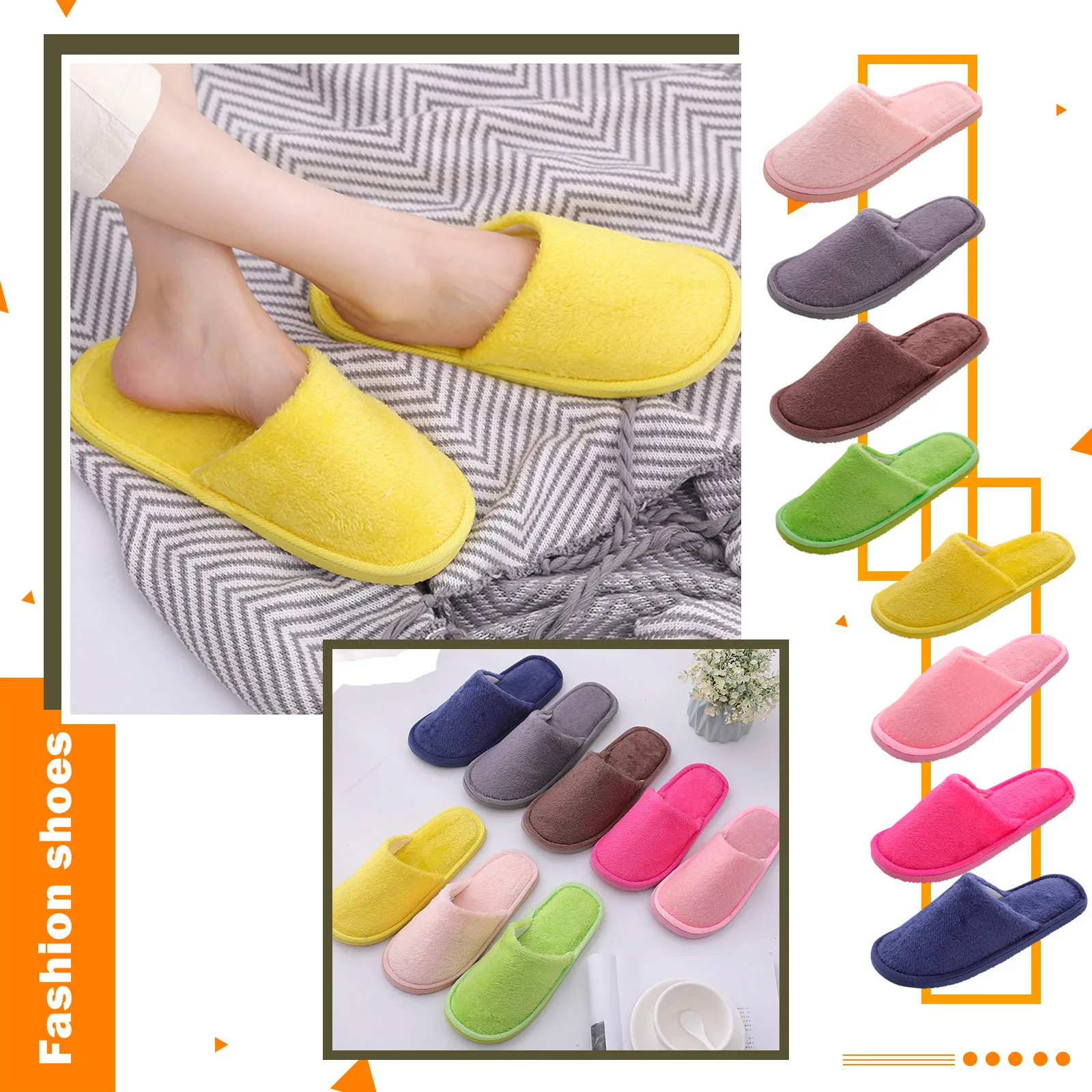 Slippers Women Men Indoor House Push Soft Cute Cotton Slippers Shoes Non-slip Floor Home Slippers Women Slides For Bedroom
