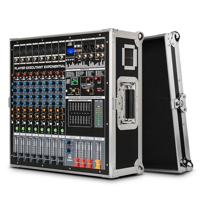 Mixer EM8 Road 12 All-in-One Machine with Power Amplifier Bluetooth 24 Digital Effects Stage Wedding Performance