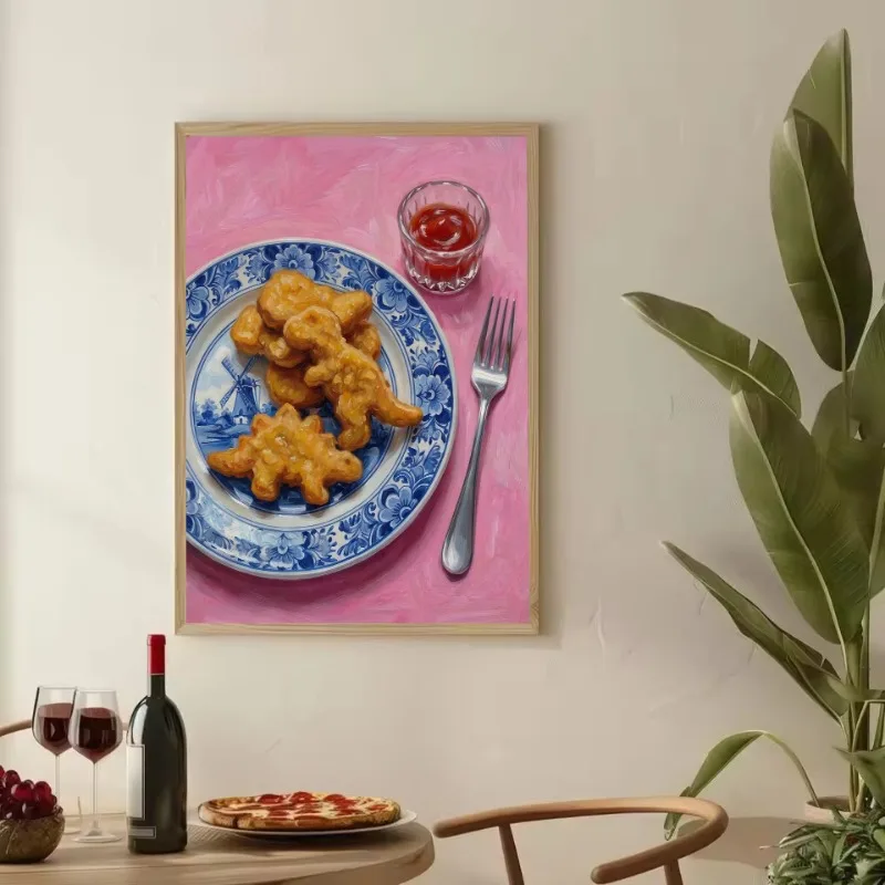 Funny Dopamine Kitchen Trendy Food Still Life Pancake Biscuits Cocktail Aesthetic Canvas Poster Wall Pictures Home Decor