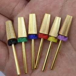 Double Hand Use 5 In 1 Golden Tungsten Steel Nail Milling Drill Bits, Multi-Functional Carbide With High Hardness For Long-Term