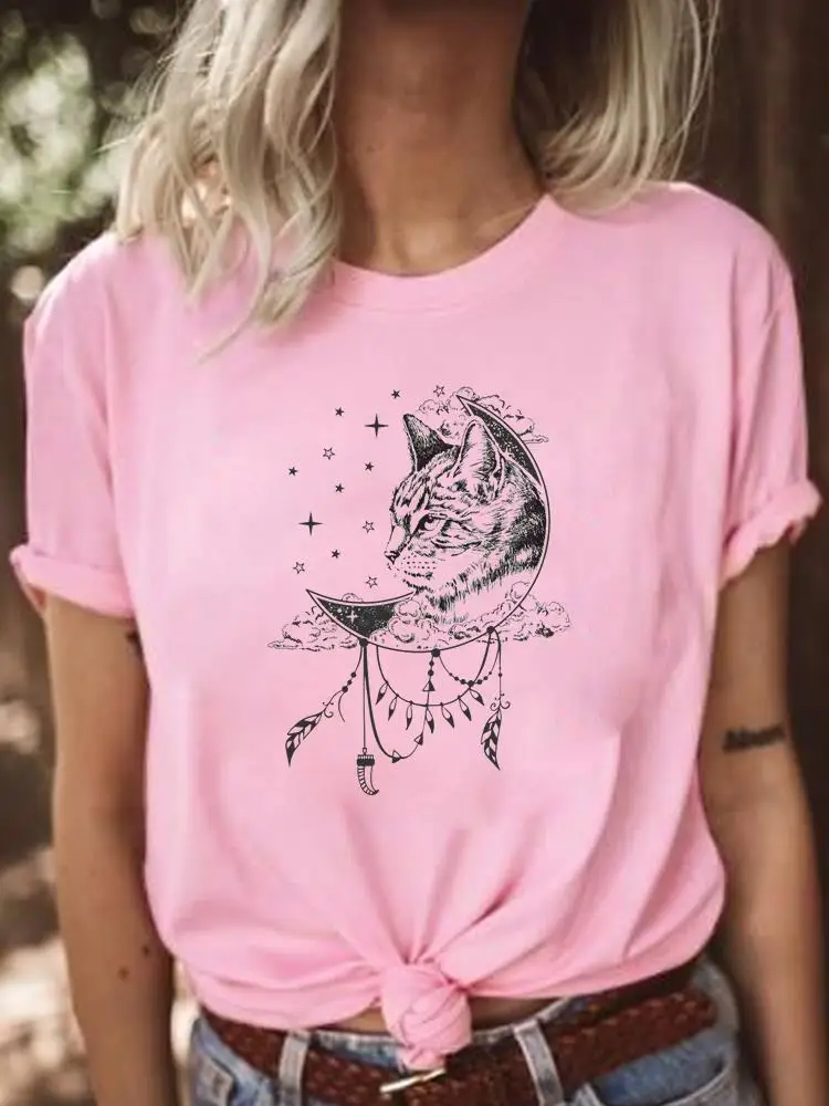 

Cat Watercolor Pet Trend Casual Short Sleeve T Clothes Clothing Graphic Tee Ladies Fashion Female Women Print T-shirts