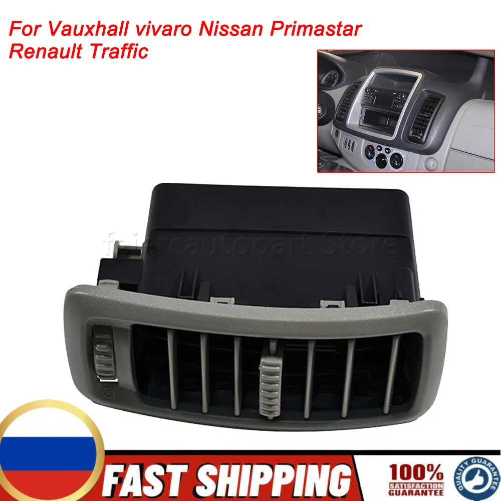 Dash Air Vent Black Or Gray Heating Grille Diffuser Center Panel 7701054458 For Vauxhall Vivaro Nissan Primastar Renault Traffic