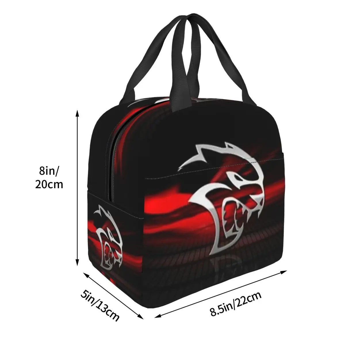 SRT Hellcat Demon Dodge Challenger Car Racing Lunch Bags Insulated Bento Box Resuable Cooler Thermal Bag for Woman Children