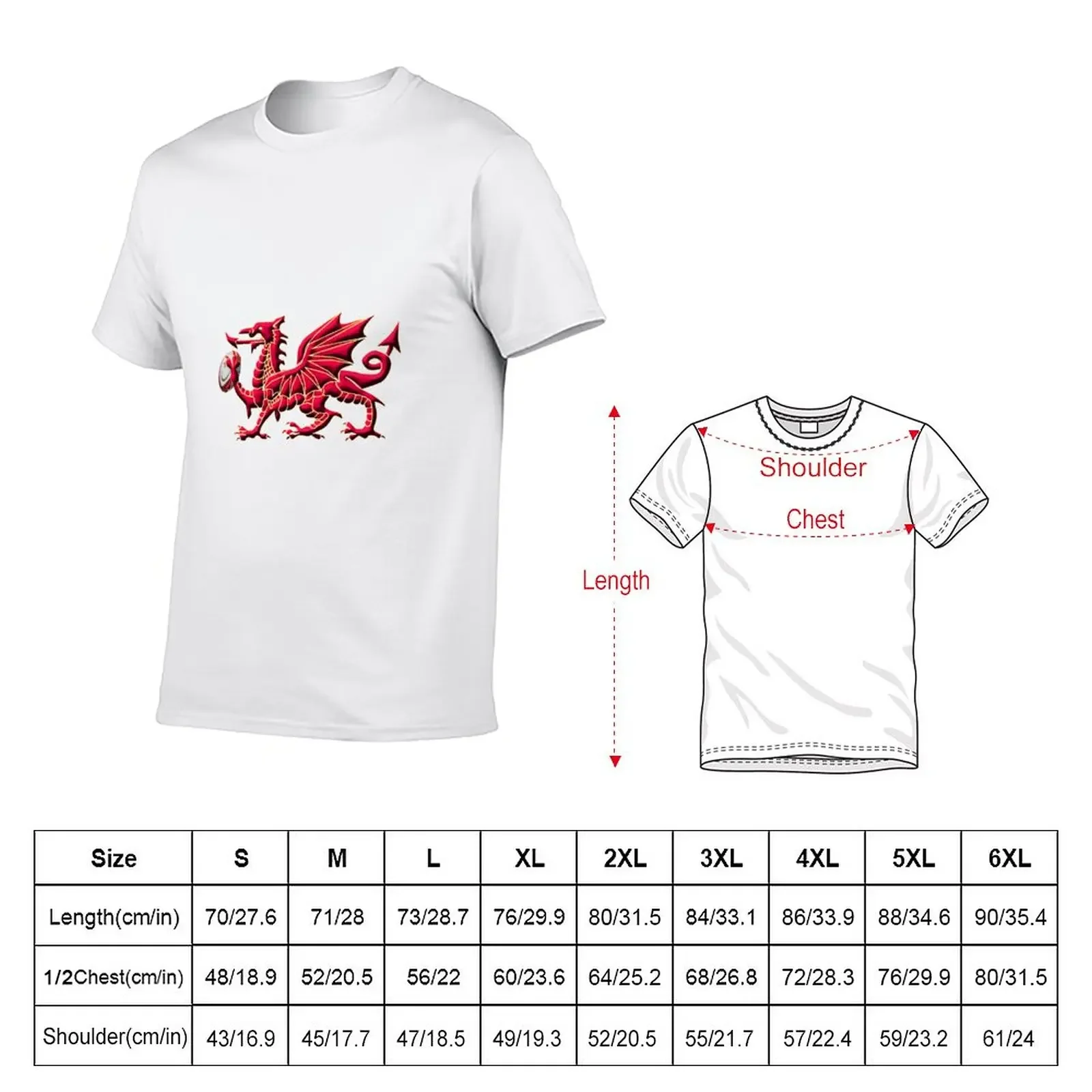 Welsh Rugby Dragon T-Shirt plus sizes sports fans t shirts for men pack