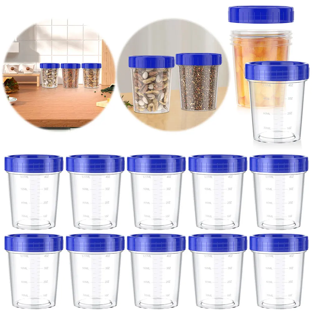 10pcs 120ml Salad Dressing Containers Leakproof Small Containers Reusable Condiment Containers Stackable Kitchen Accessories