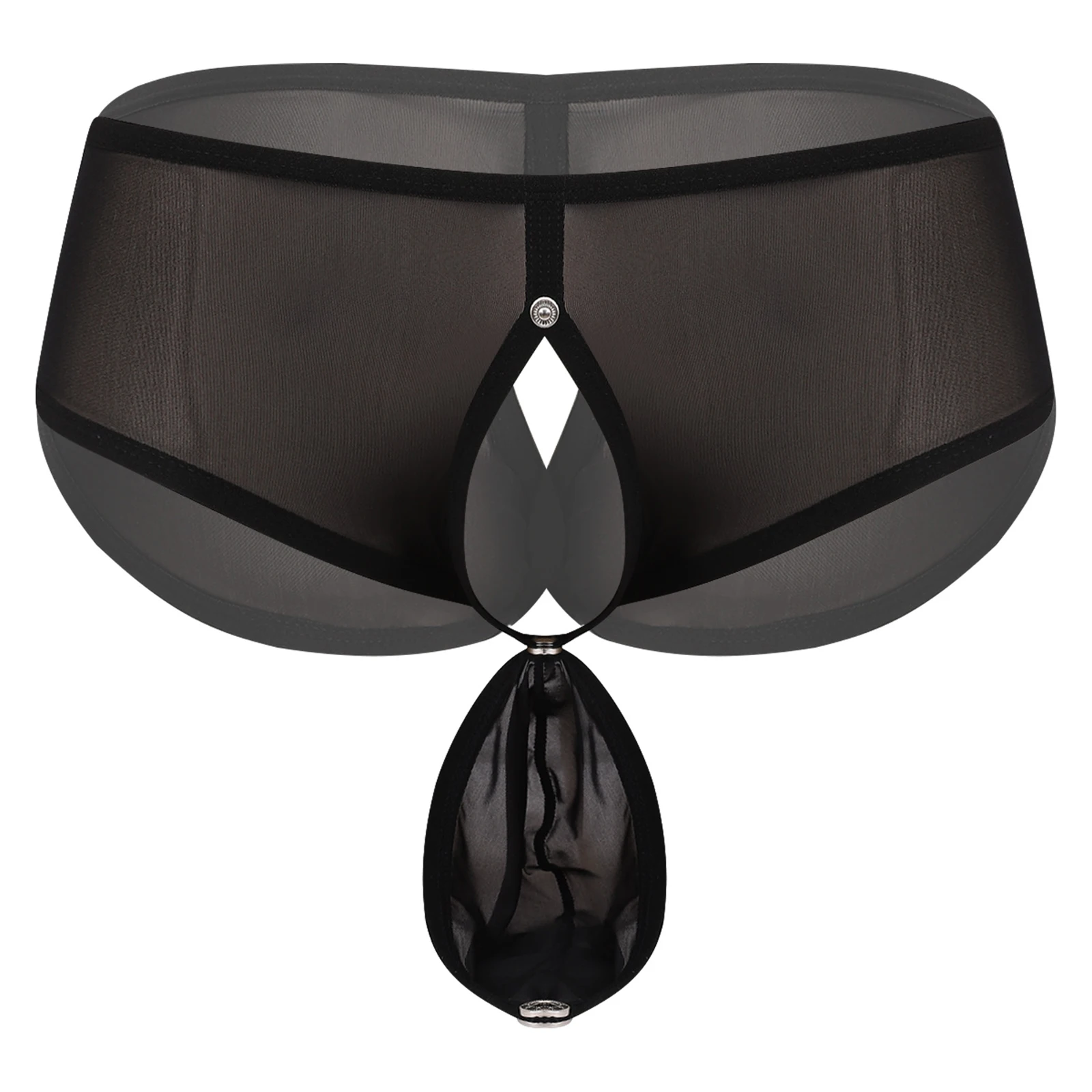 

Мужские сексуальные прозрачные сетчатые трусы-брифы со съемным кармашком, с вырезами на ягодицах, с низкой посадкой, нижнее белье для парных игр, вечеринок и ночных клубов