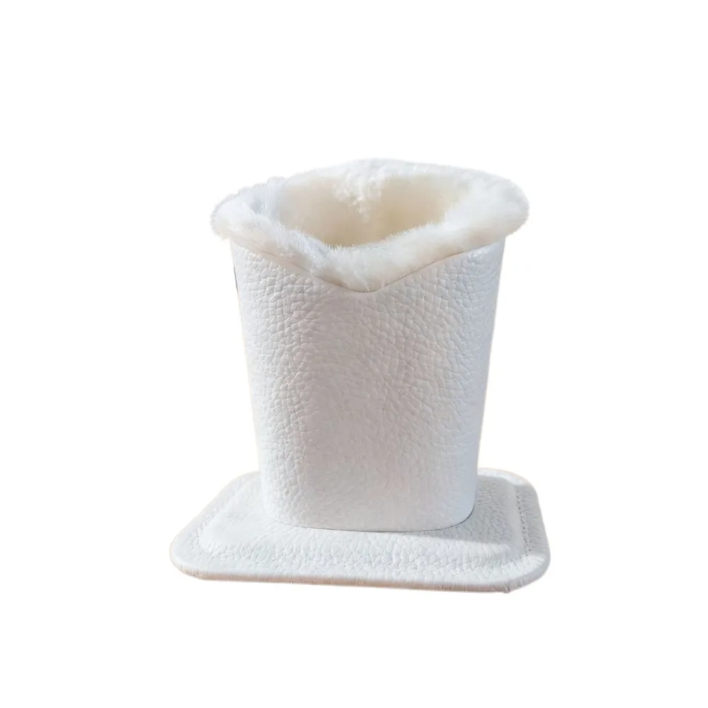 PU Leather Plush Eyeglass Holder Large Capacity Save Space Eyeglass Stand Display Brush Pot Soft Plush Lining Pen Holder