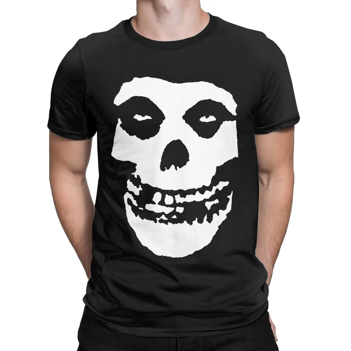 Men's Skull Misfits T Shirts Pure Cotton Tops Humor Short Sleeve Crewneck Tees Gift Idea T-Shirts