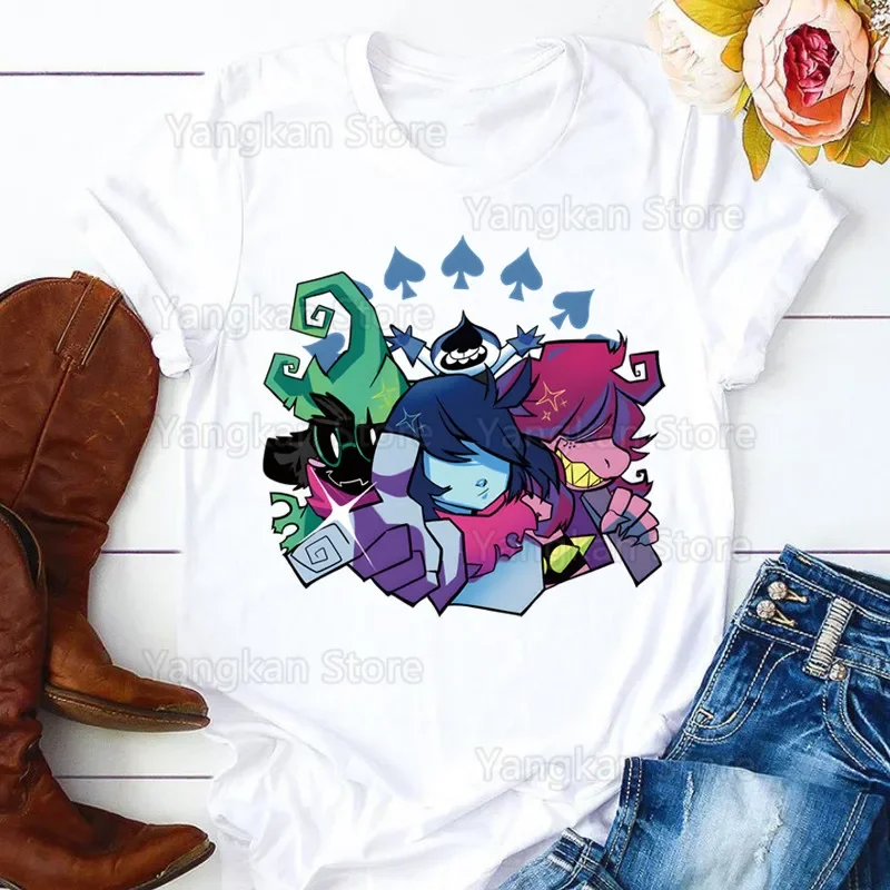 

Футболка Deltarune с графическим принтом, топ с короткими рукавами, женская летняя футболка с короткими рукавами