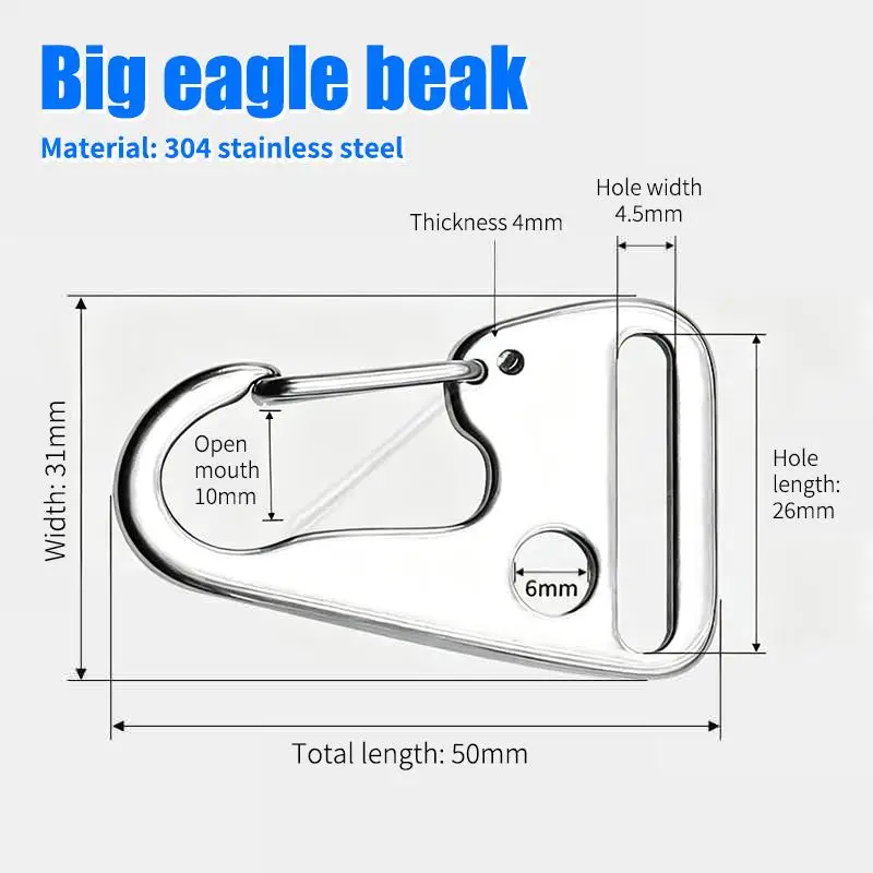 Picture 5: Stainless Steel Carabiner Eagle Mouth Snap Hook 1 3 PCS Outdoor Climbing Rope Buckle Secure Lock