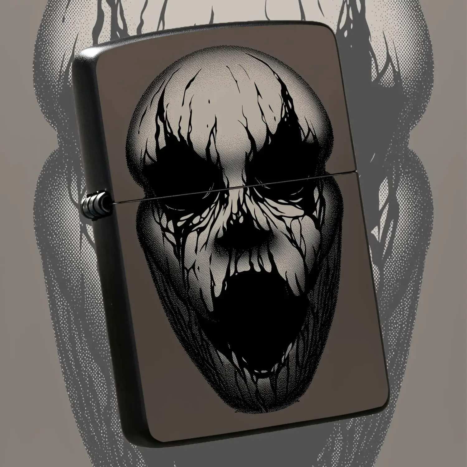 Retro Dark Cracked Skull Pattern Portable Lighter, Stylish Cool Atmospheric Daily Accessory, Practical Multi-Scene Ignition Tool For Outdoor Camping, Home, Office, Ideal Unique Creative Present For Friends, Family On Ho A Humorous And Inter