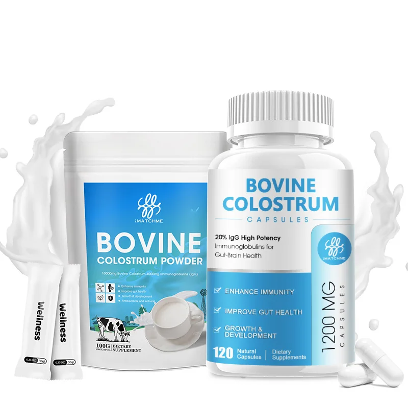 Bovine Colostrum Powder Capsules 10000mg 40%IgG Promote Gut Digestive Health Boost Immune System Enhance Muscle Growth & Repair