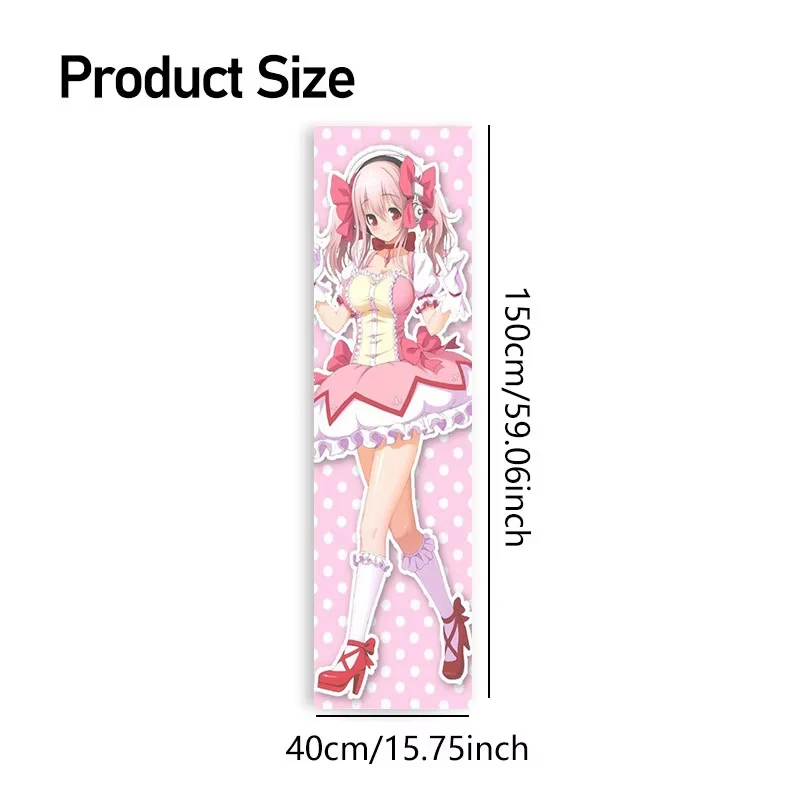 Super Sonico Anime Long Tapestry Kawaii Pink Polka Dot Wall Hanging Decor For Bedroom Living Room Dorm