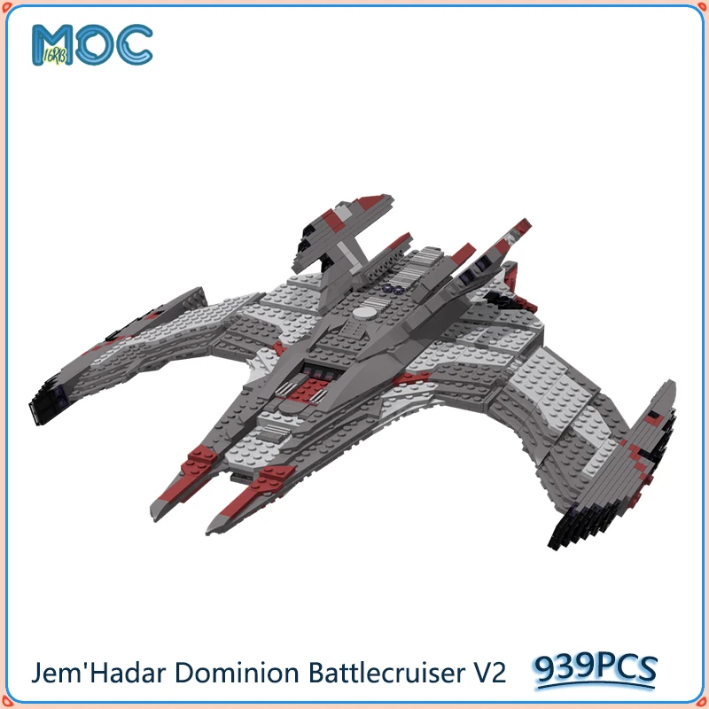 

Jem'Hadar Dominion Battlecruiser V2 Model MOC Building Blocks DIY Assemble Bricks Space Ship Display Creative Toys Gifts 939PCS