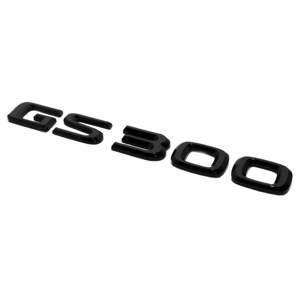 

Lexus Trunk Gloss Black GS 300 Letter Logo Badge 3D Decal Emblem Replace F-Sport