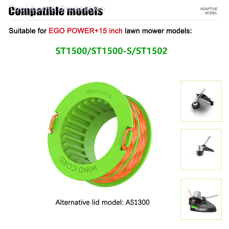 AS1300 Weed Eater String Trimmer Spool For EGO 15-Inch ST1500 ST1500-S,Weed Wacker String Trimmer Line 0.095" 15Ft