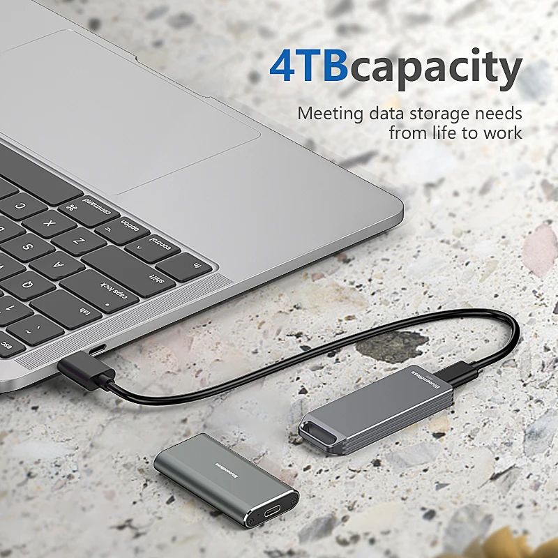 Blueendless Mini M.2 NVME Mobile Solid State Hard disk2242mm Portable All Aluminum TYPE-C Computer External Mobile Hard DriveBox