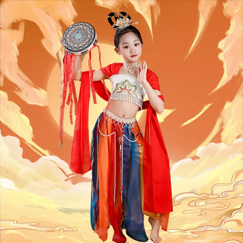 Children's Dunhuang Dance Costume Classical Flying Sky Cloud River Dance Ethnic Performance Costume New Year's Day Performance P