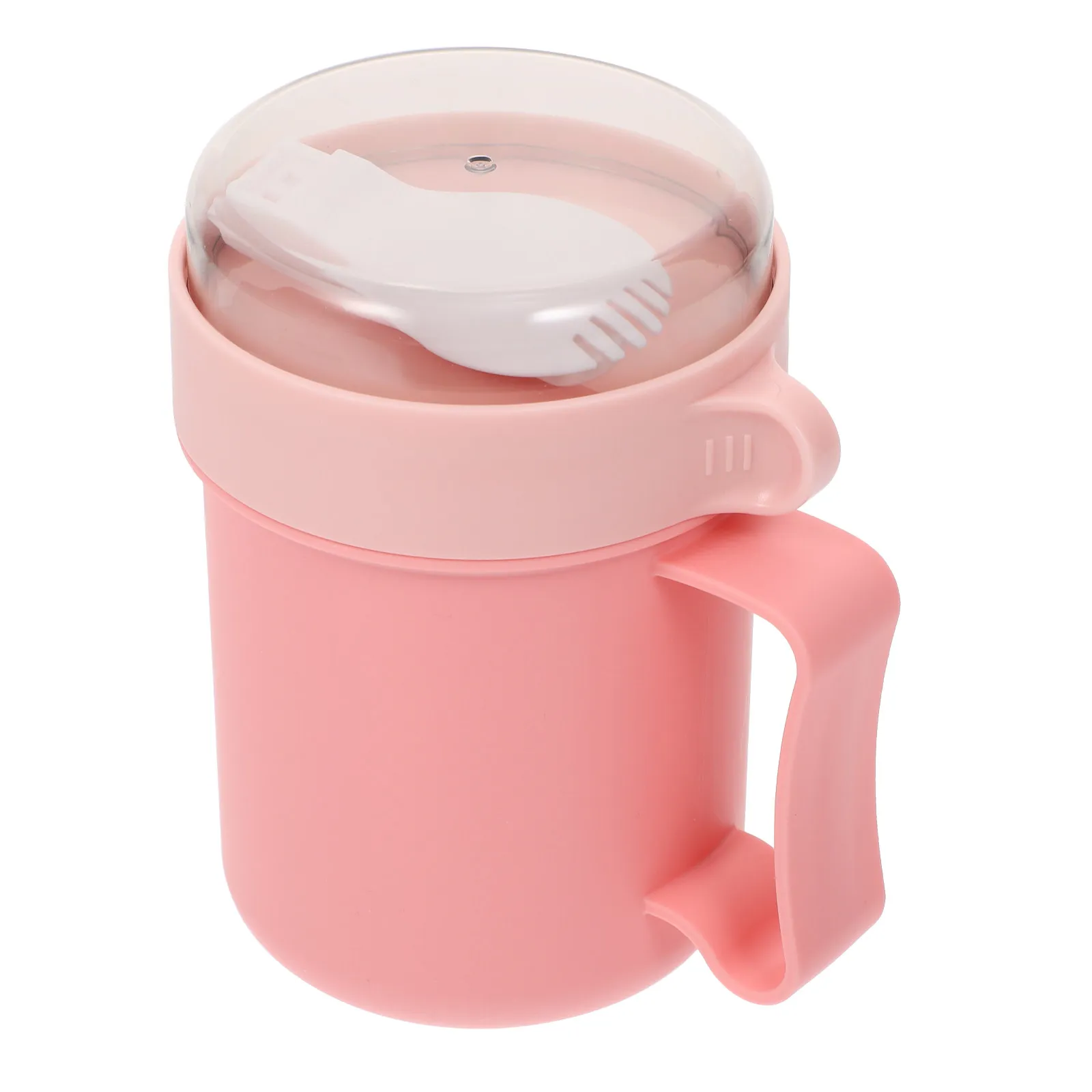 1Set Oatmeal Breakfast Cup Premium Microwave-Safe Cereal Bowl with Leak-Proof Lid Portable Soup Cup Dishwasher Safe Anti-Slip
